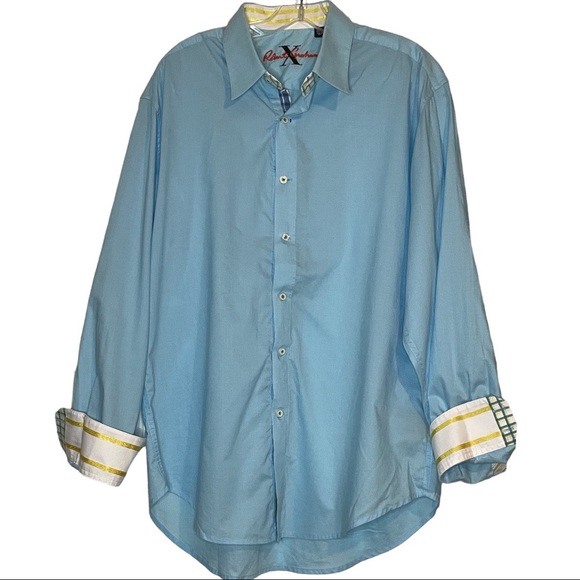 Robert Graham Other - Robert Graham Aqua Blue Long Sleeve Button Down Plaid Flip Cuff Collared Shirt